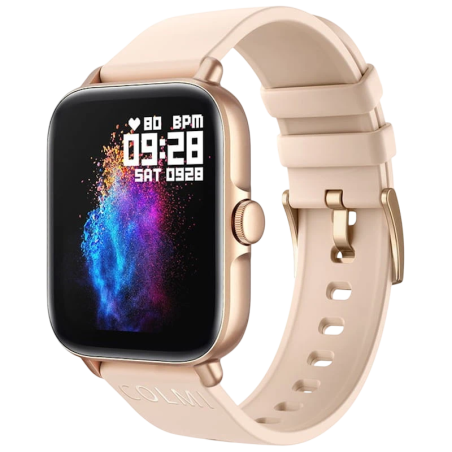 COLMI P28 Plus Or Bracelet Silicone Crème 1,69 pouces TFT 7 jours IP67 Montre connectée