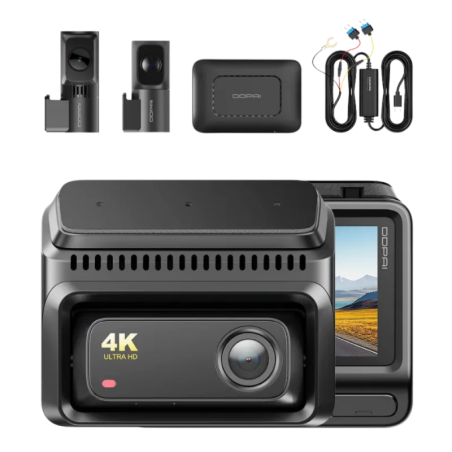 DDPAI Z60T 3CH 4K avec module 4G WiFi 5GHz HDR vision nocturne mode parking Dashcam
