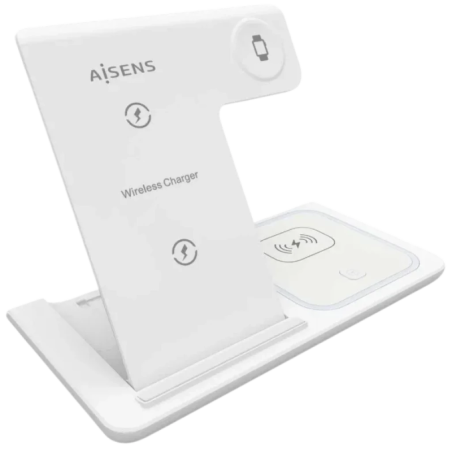 Aisens ASCH-15W3WC044-W 3-en-1 Qi 15 W pliable blanc - Socle de recharge sans fil