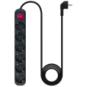 Bloc à 6 prises Nanocable avec interrupteur 1.4m Noir