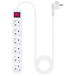Bloc à 6 prises Nanocable avec interrupteur 1.4m Blanc