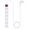Bloc à 6 prises Nanocable avec interrupteur 1.4m Blanc