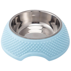 Mangeoire pour Animaux de Compagnie en Acier Inoxydable Bleu