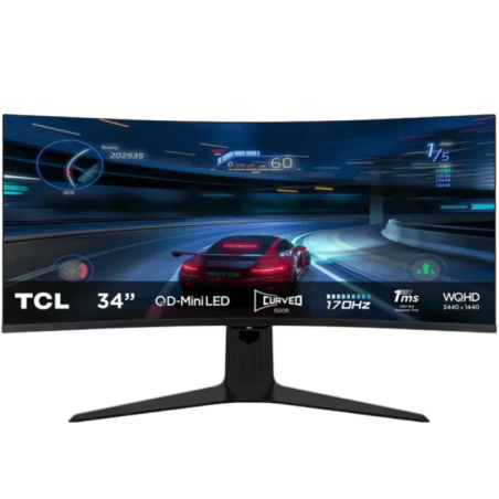 TCL R83 34R83Q 34 pouces 2K Mini LED 170Hz 1ms incurvé UltraWide Écran