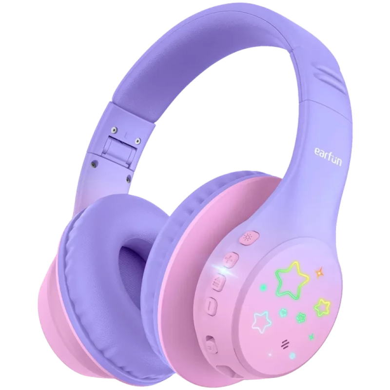 EarFun K4 Violet pour enfants Arceau Bluetooth 5.4 90h Multipoint Casque sans fil