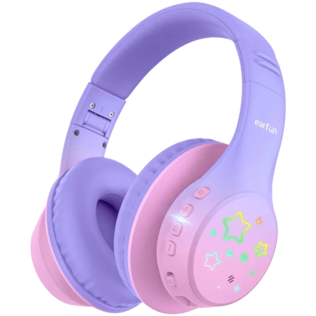 EarFun K4 Violet pour enfants Arceau Bluetooth 5.4 90h Multipoint Casque sans fil
