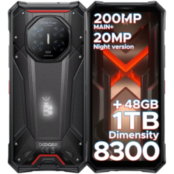 Doogee S300 Plus 12GB/1TB Noir Rugged avec vision nocturne IP68/IP69K 6,72 pouces IPS 120Hz 100MP 10100mAh 33W NFC