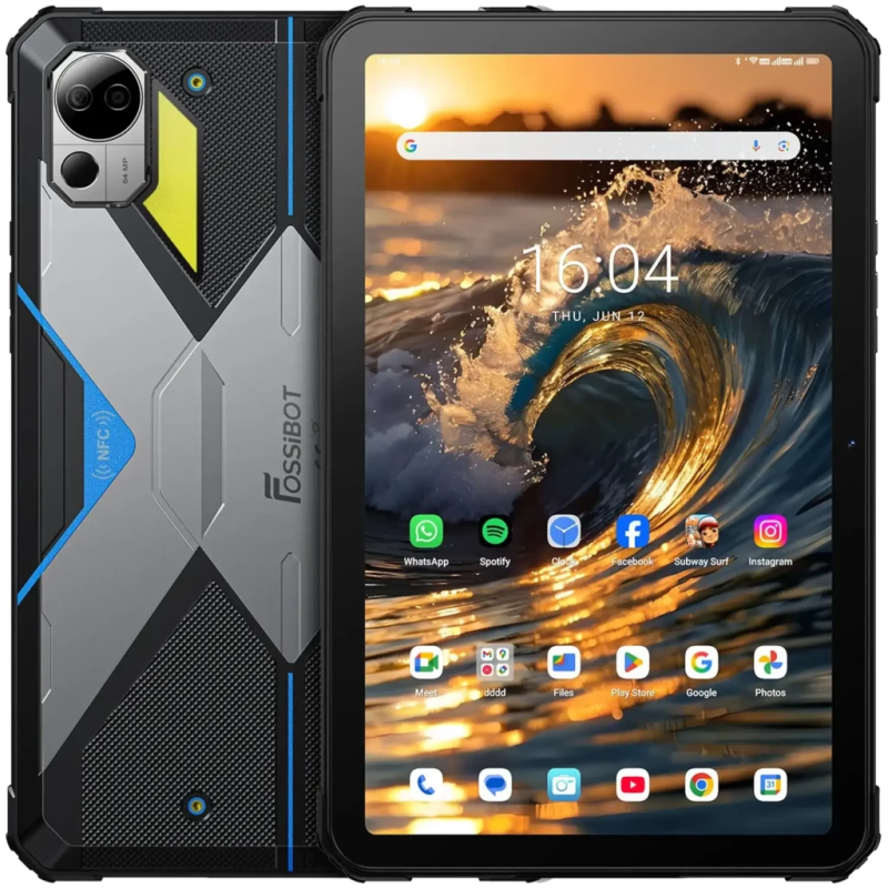 Fossibot DT3 5G 12GB/256GB Bleu Rugged IP68/IP69K 10,4 pouces IPS 64MP 21560mAh Tablette