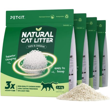 PETKIT Litière au Tofu pour Chats 100% Naturelle (Pack x4) 6 L