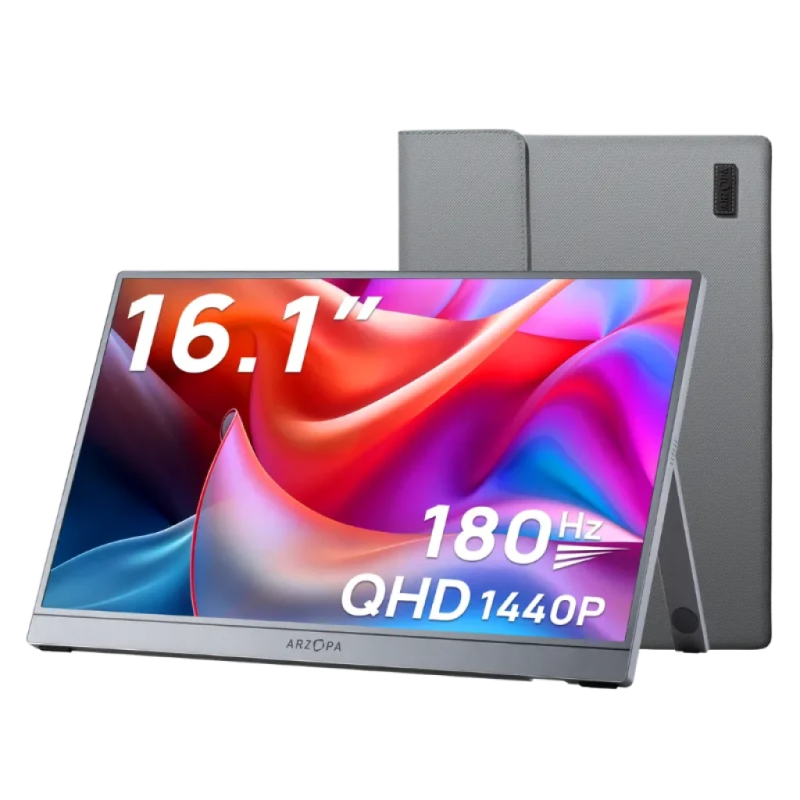 Arzopa Z3FC avec housse 16,1 pouces 2K IPS 180Hz 9ms Écran portable