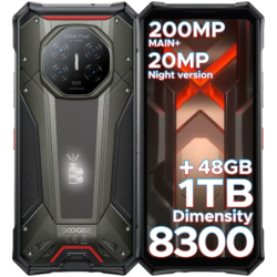 Doogee S300 Plus 12GB/1TB Gris Rugged avec vision nocturne IP68/IP69K 6,72 pouces IPS 120Hz 100MP 10100mAh 33W NFC