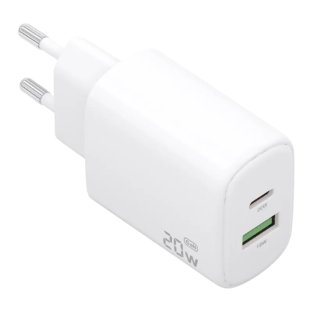 Aisens GaN A110-0909 20 W USB-C + USB-A Blanc - Chargeur mural