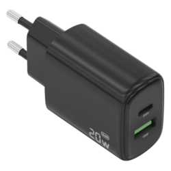 Aisens GaN A110-0910 20 W USB-C + USB-A Noir - Chargeur mural