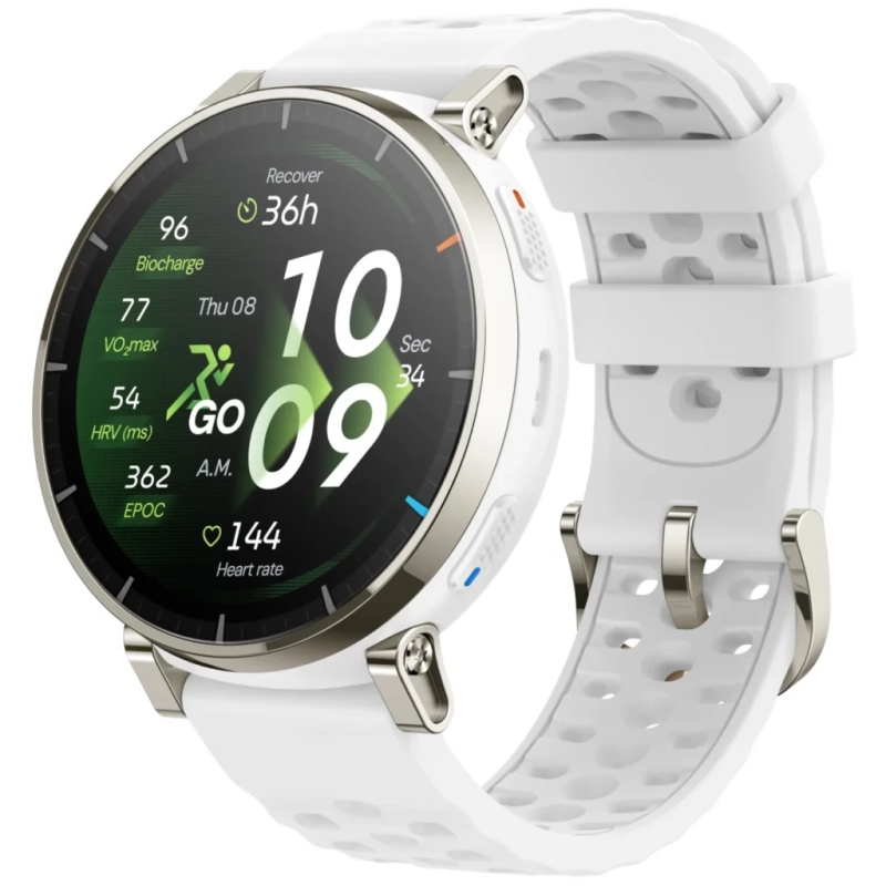 Amazfit Active 3 Premium Blanc Aero 1,32 pouces AMOLED GPS NFC 12 jours +100 sports 5ATM Smartwatch