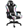 PowerGaming LED RGB Blanc/Noir 120kg Chaise gaming