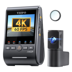 VIOFO A329S 2CH 4K 60FPS WiFi 6 GPS 2,4 pouces vision nocturne mode parking Dashcam + Caméra arrière 2K