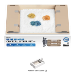 PETKIT Kit de litière pour chat avec surveillance de l'urine + bacs remplaçables pour Purobot Crystal Duo (lot de 4)