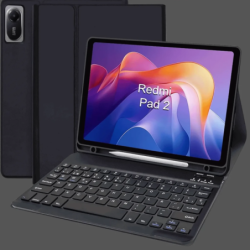 Coque avec clavier pour Redmi Pad 2  9.7"/Poco Pad C1WiFi 4G Negro