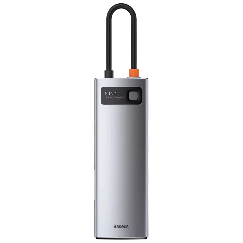 Baseus Metal Gleam 8 en 1 Type-C 3x USB 3.0 PD HDMI RJ45 Lecteur de cartes SD MicroSD Hub USB