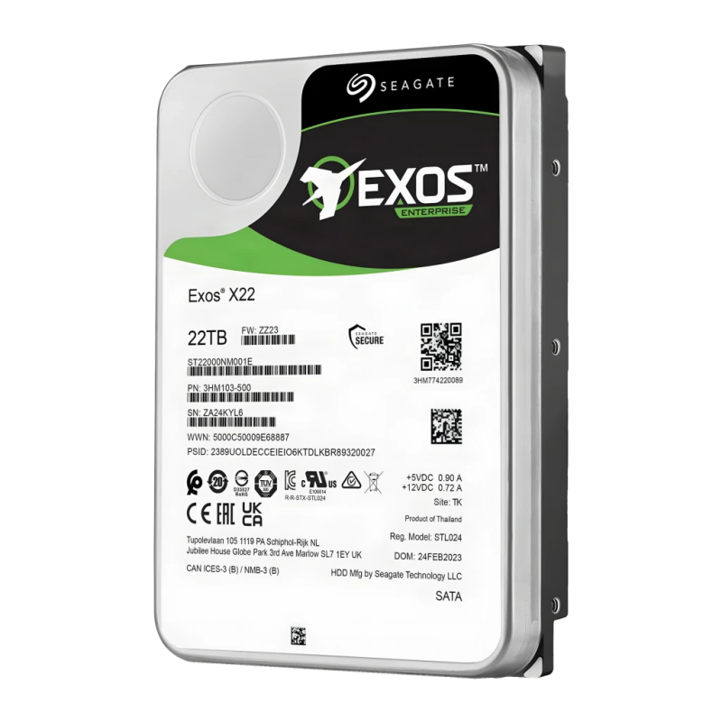 Seagate Exos X22 ST22000NM001E 22TB SATA 3,5 pouces 7200rpm Disque dur