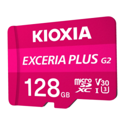 Carte microSD Kioxia Exceria Plus G2 128Go V30 U3 A1 UHS-I Rose