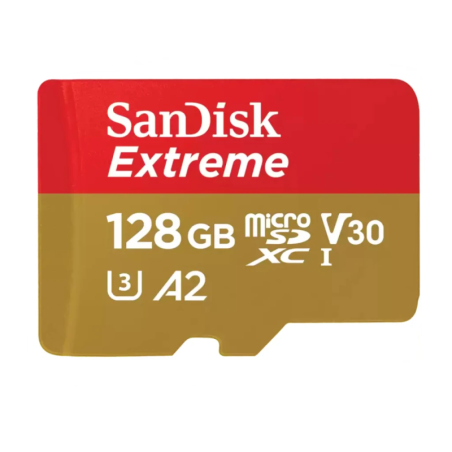 Carte microSD SanDisk Extreme microSDXC 128Go V30 U3 160 Mo/s lecture