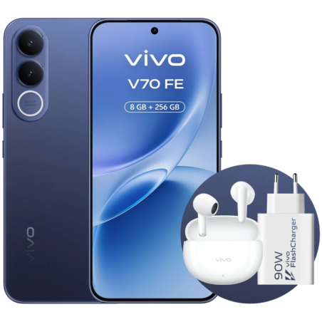 Vivo V70 FE 5G 8GB/256GB Bleu 6,83 pouces AMOLED 120Hz 200MP 7000mAh NFC + Chargeur 90W + Écouteurs