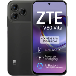 ZTE Blade V80 Vita 4G 4GB/256GB Noir 6,75 pouces IPS 120Hz 50MP 5000mAh NFC